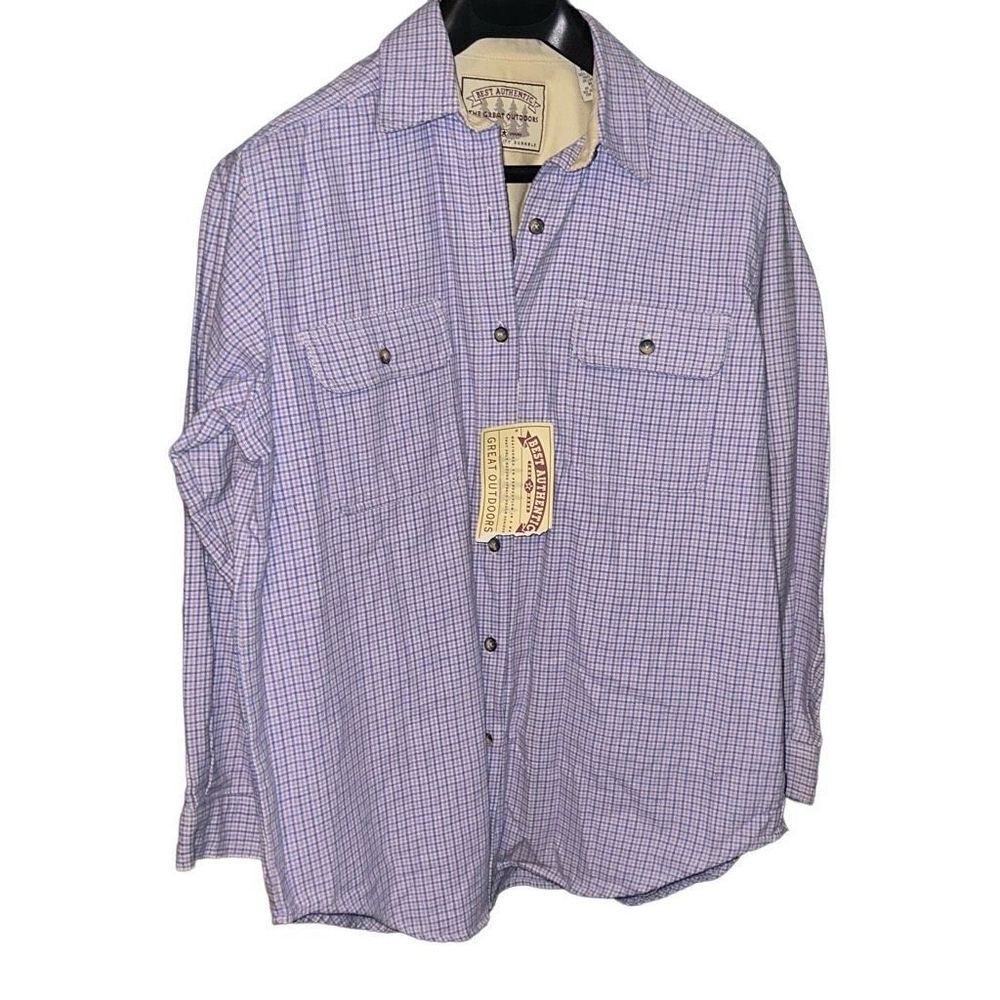 NWT THE GREAT OUTDOORS Soft Pastel Plaid Button Up Flannel